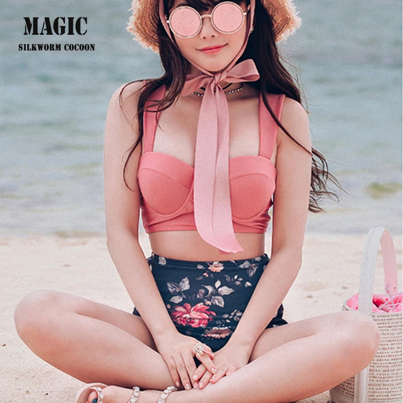 bright pink swimwear