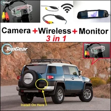 3 в 1 Специальная камера заднего вида+ беспроводной приемник+ зеркальный монитор легко DIY резервная система парковки для TOYOTA FJ Cruiser