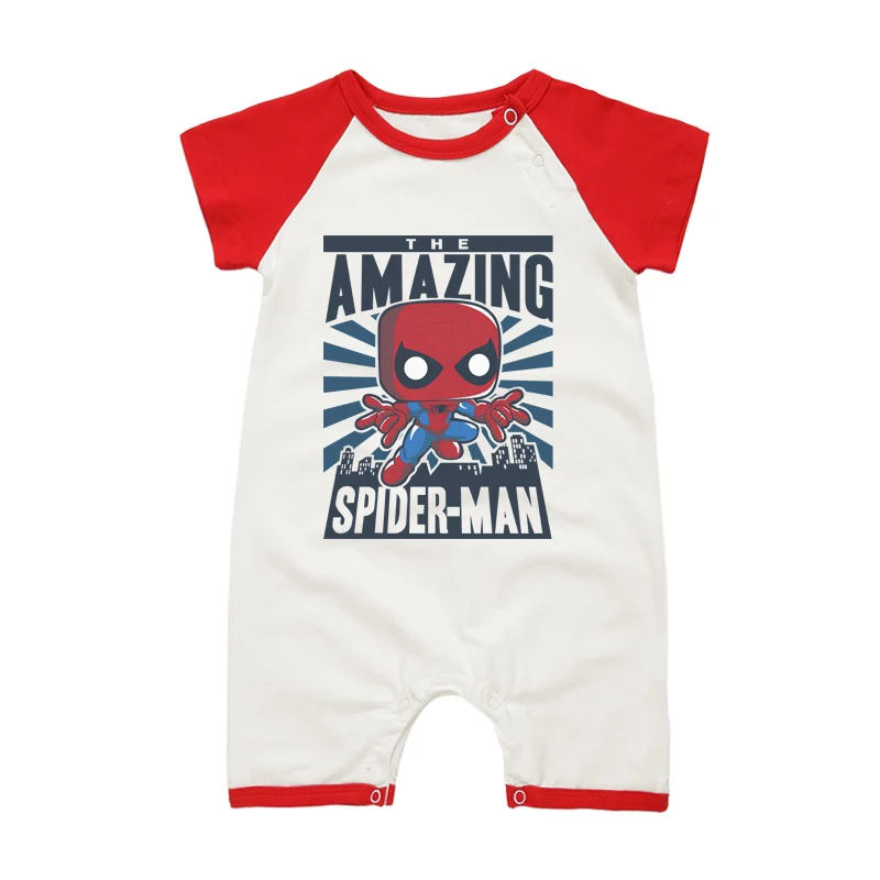 

Summer Newborn Baby Boys Girls Clothes Spiderman Printing Infant Cotton Rompers Short Sleeve Babies Clothing Jumpsuit