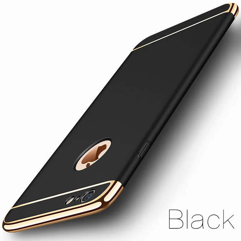 Роскошный Золотой Жесткий Чехол для iPhone 7, 6, 6 S, 5, 5S, SE, X, задняя крышка, Xs Max, XR, 11 Pro, съемный чехол 3 в 1, для iPhone 8, 7, 6, 6s Plus, сумка