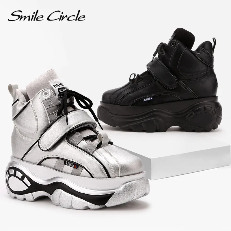 Женские кроссовки на платформе Smile Circle модные зимние толстой танкетке со