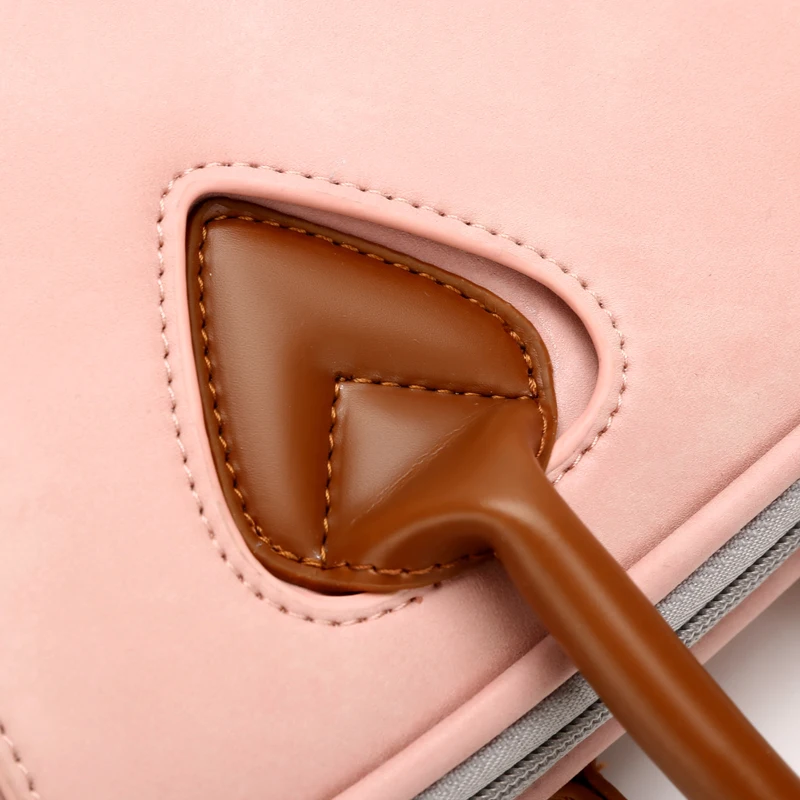 Koop Vrouwen Lederen Designer Handtassen Dames Laptop Crossbody Tassen Vrouwelijke Messenger Voor Vrouw Schouder Meisjes Roze Tas Kantoor Werk Tas