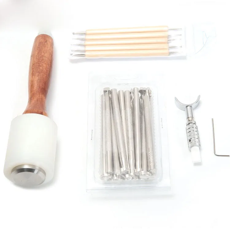 

20pcs DIY Leather Working Saddle Stamping Tools Set for Leathercraft Working Carving Handmade Rotary knife Skin carvings Eraser
