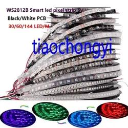 WS2812B 5050 RGB Светодиодные ленты 1 м-5 м 150 300 светодио дный s Индивидуальный Адресный 5 В IP60 IP67