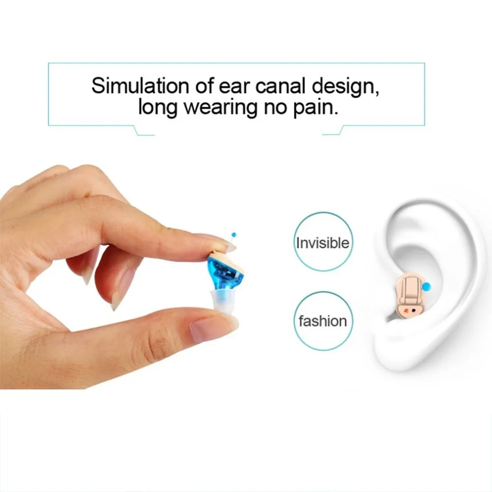 U-Kiss Hearing Aids Noise Reduction Invisible Adjustable Hearing Aid Sound Voice Amplifier Enhancer CIC Mini In-Ear Care Tools