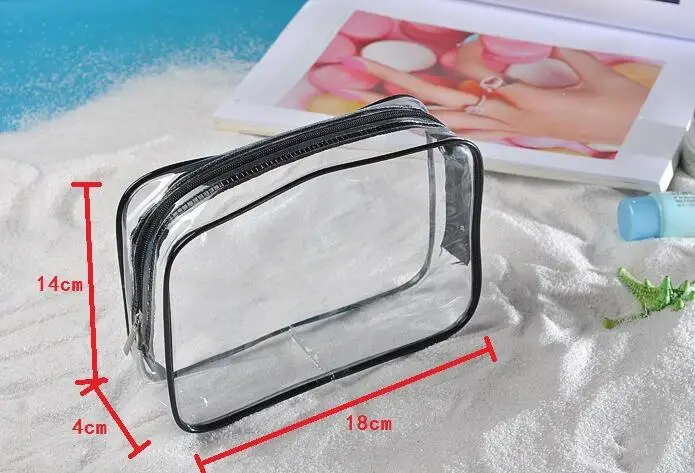 Waterproof Transparent Travel Cosmetic Bag Women Portable Toiletry Makeup Make Up Wash Organizer Zipper Storage Pouch - Цвет: 1PCS  S