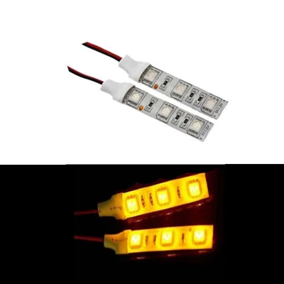 Amber 2 шт. 1,9" 5 см 3 SMD светодиодный светильник 12 в автомобильный стерео бардачок под прибором devil demon eyes светодиодный модуль с полосками головной светильник s - Испускаемый цвет: Amber