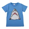 new hot style boy tops cotton T-shirts sequin decoration Jaws shark T-shirt cartoon paillettes T shirt for boys kids gifts 2-8T 1