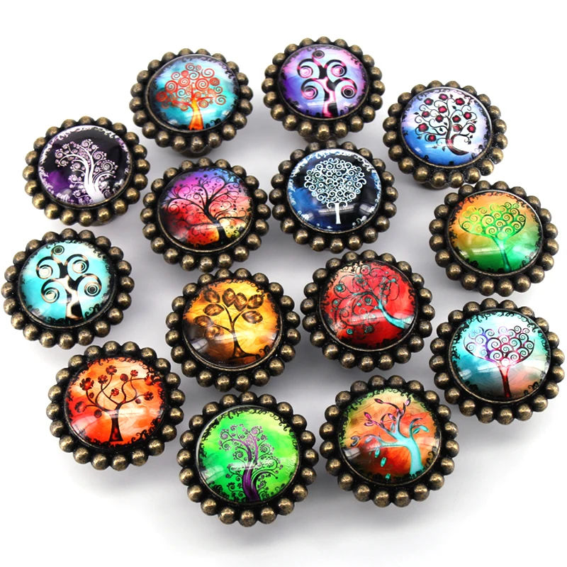 1x Kid S Bedroom Drawer Cupbroad Colored Tree Glass Door Knobs