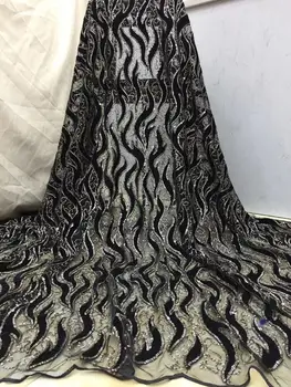 

top grade tulle lace with sequins new arrival French lace fabric JIANXI.C-52209 embroidery lace fabric