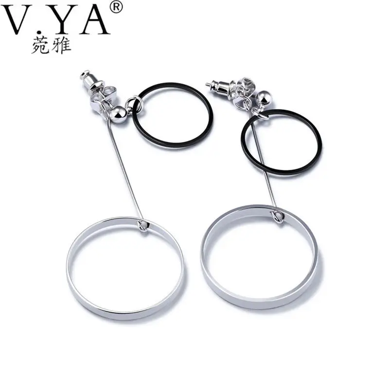 

V.Ya Delicate Gold Color Woman Drop Earrings Romantic Hyperbole Double Round Circle Shape Women Jewelry Earrings Gift Wholesale