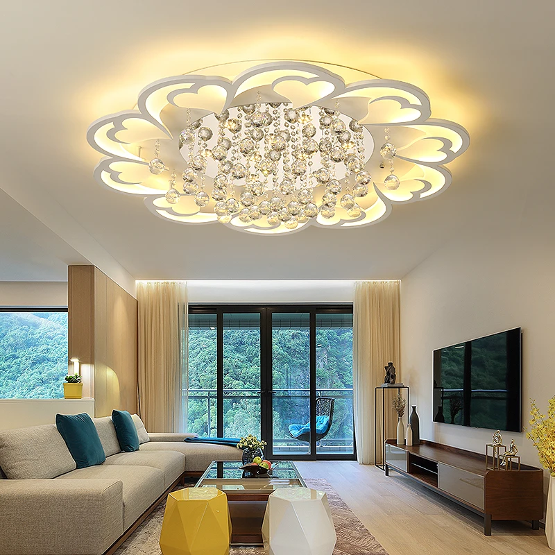 Современный светодиодный хрустальный светильник с регулируемой яркостью для гостиной, спальни, светодиодный потолочный светильник K9 с высоким кристаллом, Светильники для дома