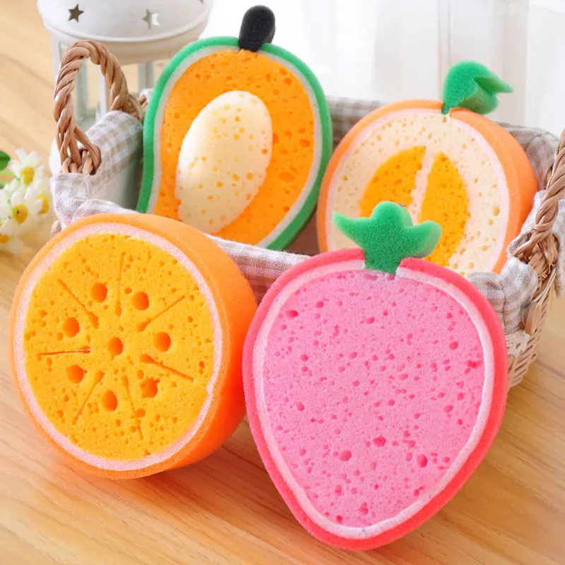 

1 pcs Creative Fruits Sponge Brush Tableware Glass Washing Cleaning Kitchen Cleaner Tool household items Free shipping