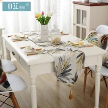 American country Style Jacquard Tablecloth Color Leaves decor table runner Decorative bed flag
