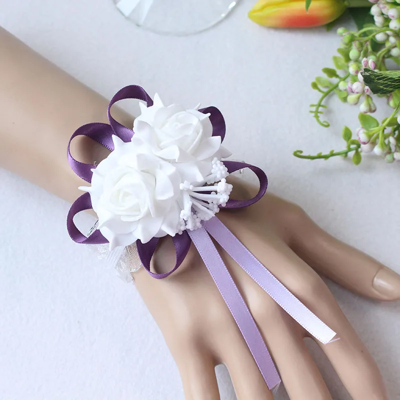 Wrist Flower Bridesmaid Hand Flowers wedding corsage  (1)