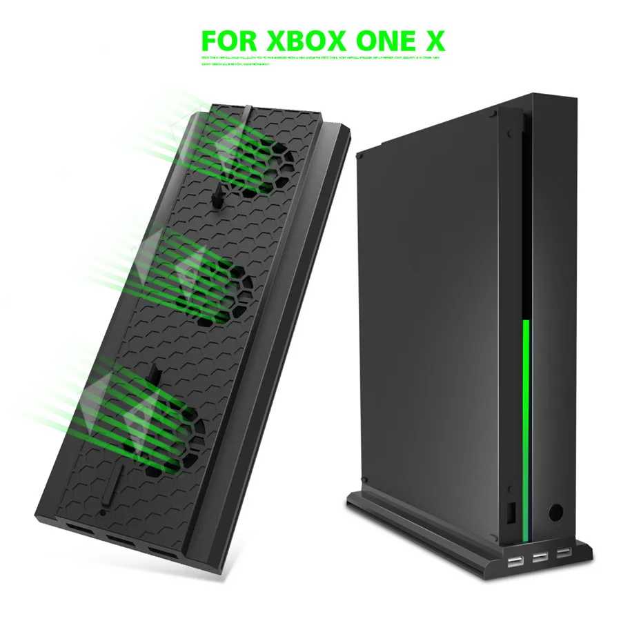  OIVO Vertical Stand Host Cooling Fan Stand Holder External Cooler 3 USB Ports Fans for Xbox One X G