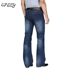 Мужские джинсы, мужские s Modis, большие расклешенные джинсы, свободный крой, высокая талия, мужские дизайнерские классические джинсы