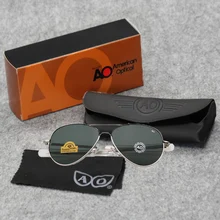 FU E модные HD солнцезащитные очки es мужские брендовые дизайнерские AO Pilot Солнцезащитные очки es для мужчин Американская Армия Военные оптические стеклянные линзы UV400