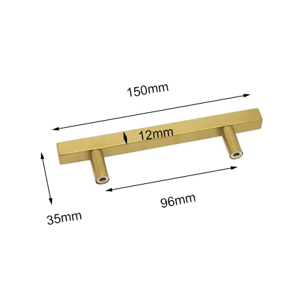 Probrico Золотая Мебель Тянет квадратный бар кухонный шкаф ручки из нержавеющей стали ящик комод шкаф ручки мебельная фурнитура - Цвет: Hole Distance 96mm