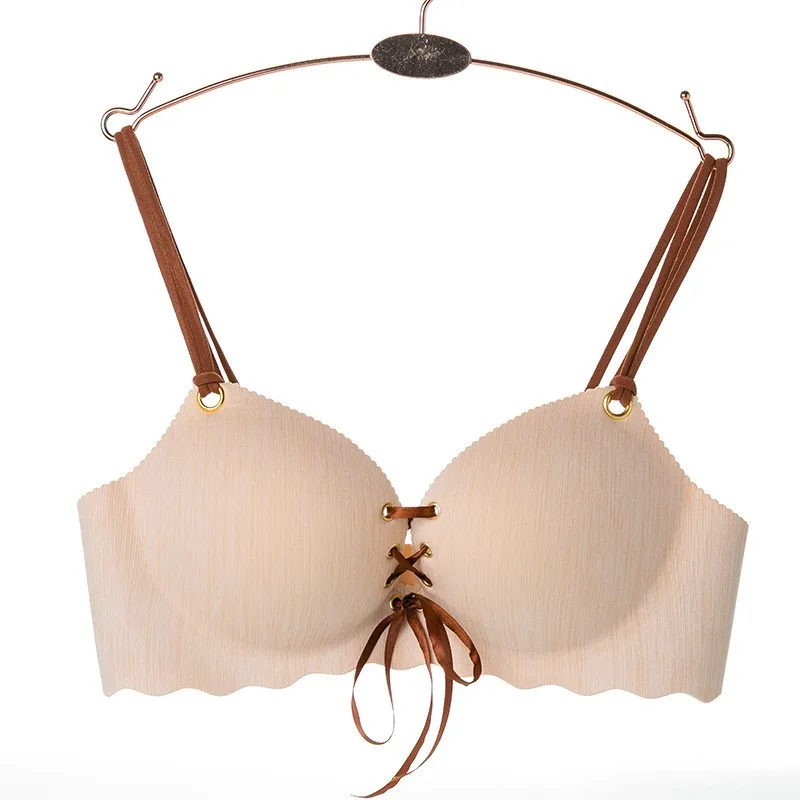 New Fashion Bra Seamless With String Push Up Bras For Women Breathable Wire Free Underwear Women Sexy Lingerie Solid Bra Women