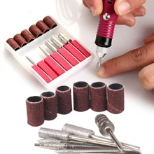 

6Pcs Nail Art Drill Bits Sanding Bands Set for Electric File Buffer Manicure Machine Nail Drill Accessories Nail Art Tools