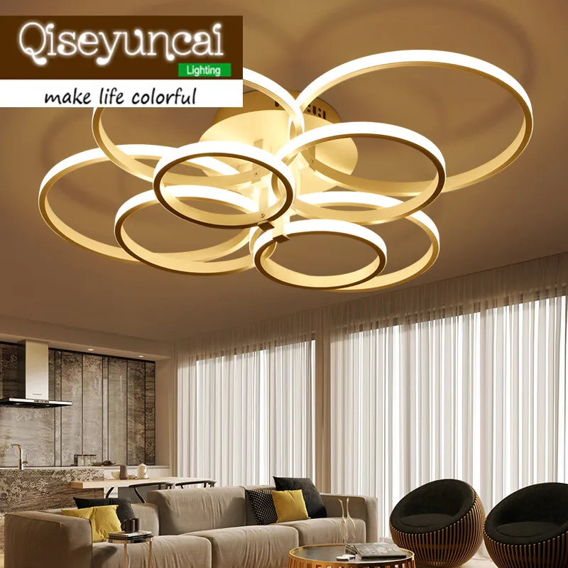 

Qiseyuncai Post modern Multiple ring acrylic material personality light dome light brief originality A living room LED lamps