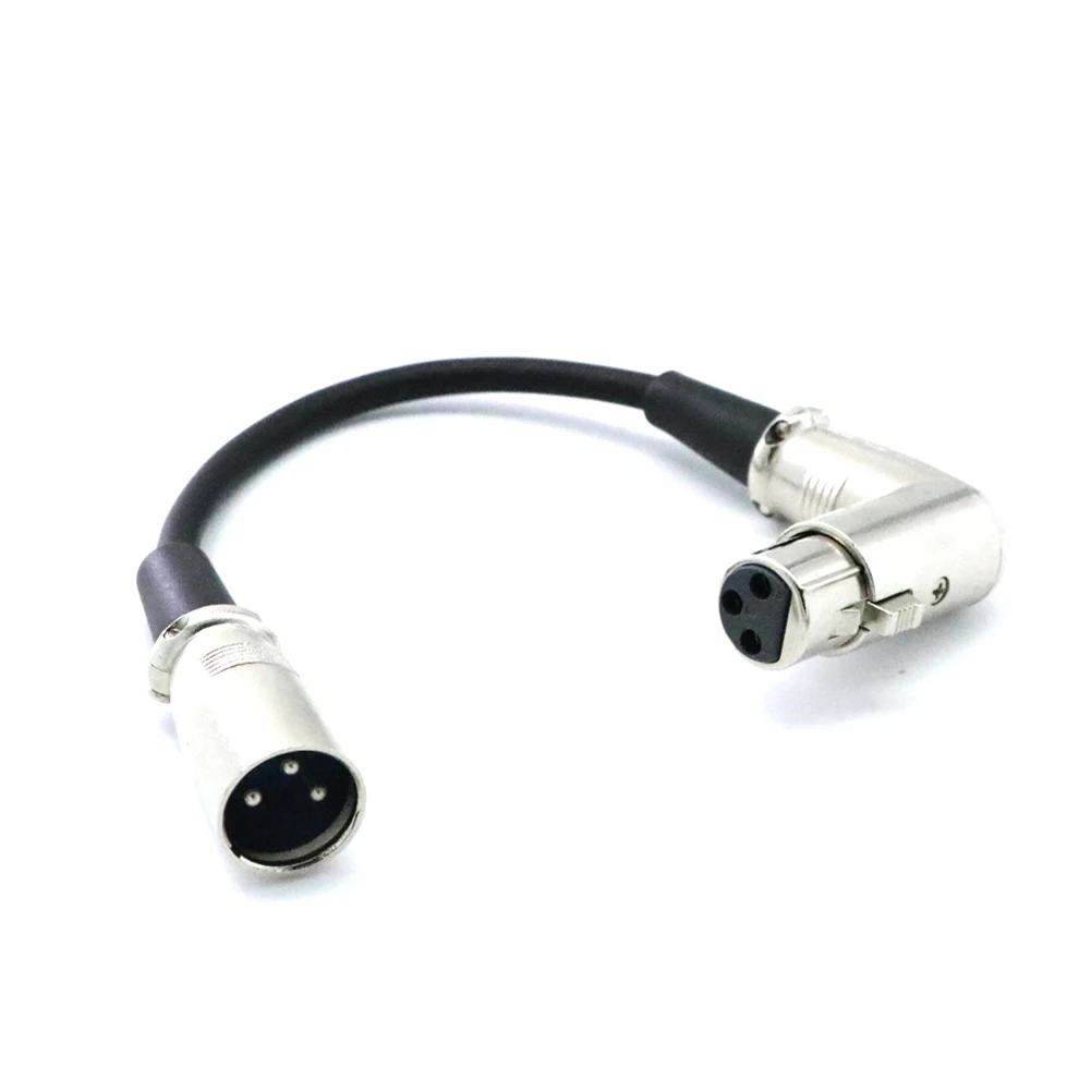 

New XLR Right Angle 90 Degree Female to Straight Male Mic Futural Digital Cable Cord 20cm DOM668