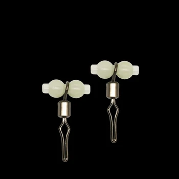 

100PCS/Lot High Speed Luminous Beads Rolling Swivels With Side Line Clip Fast Clip Swivel Connector