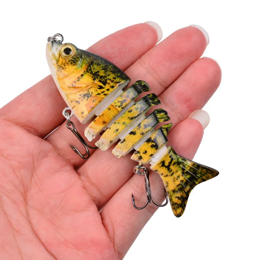 

1pcs Random Color 8.5cm 11g Swimbait Lure Multi Jointed Fish 6 Segment Swimbait Crankbait Hard Bait Slow Artificial Lures Rate
