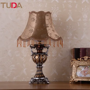 

TUDA LED Table Lamp Fabric Table Lamp Bedroom Bedside Living Room Study Retro Resin Table Lamp E27 110V 220V