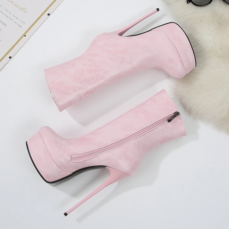 Woman Female Round Toes Mid Calf Boots Black Plus Size Autumn Winter Zips Lady Shoes Soft Leather Boots Shoes Women DB0056