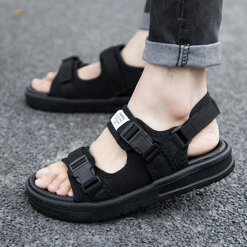 

Sandals Men Shoes 2019 Gladiator Men's Sandals Roman Men Shoes Summer Flip Flops Gray Black Flat Sandals Large Size 36-44