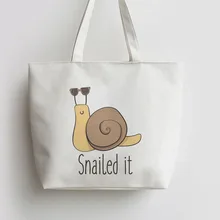 Спиралевидным его!-Улитка Холщовая Сумка-тоут сумка для покупок с персонажем из мультфильма школьная сумка через плечо многоразовый шоппер продуктовая сумка GA1241