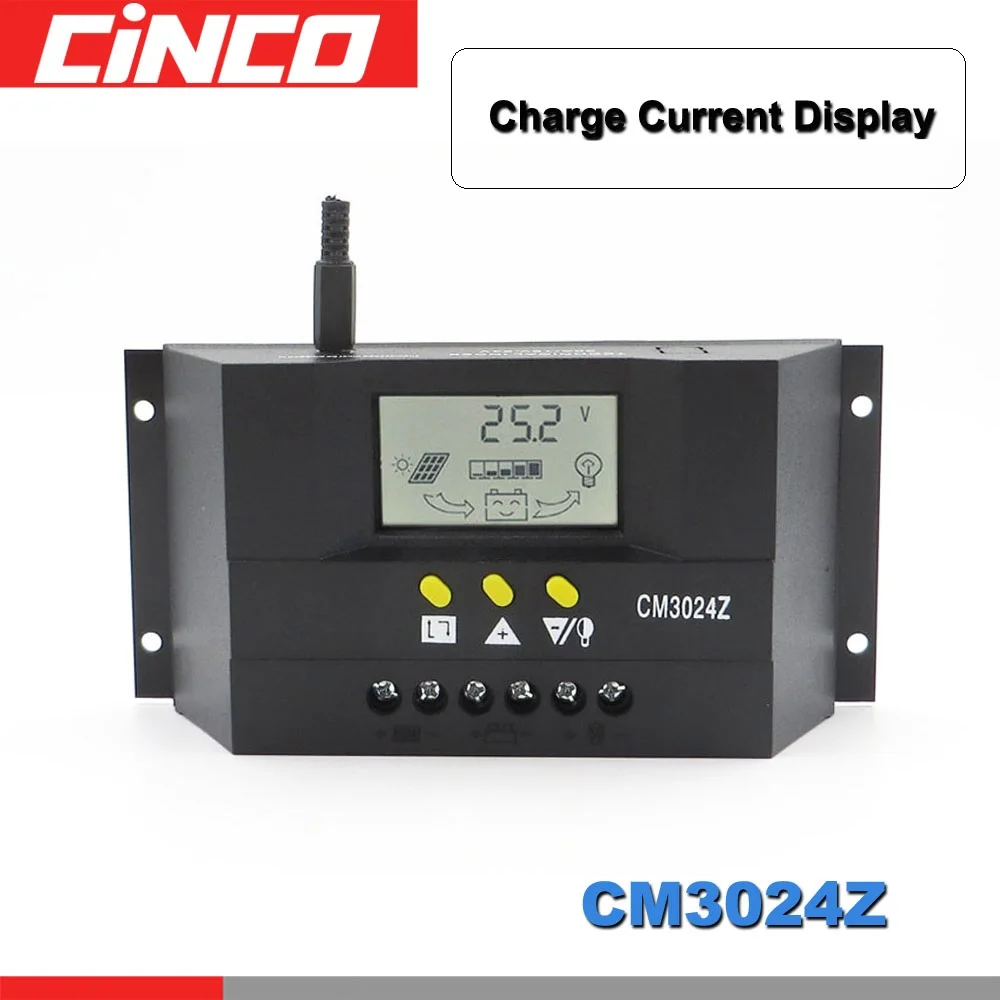 

CM3024Z 30A 12/24V PWM Charge LCD Solar Panels Genetator Voltage Current Solar Regulator Charge Controller
