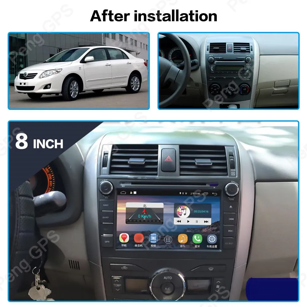 Top 4G+32G Octa Core 2 Din Stereo Android 9.0 Car Radio for Toyota corolla 2007-2013 GPS Navigation CD DVD Player Bluetooth Headunit 3