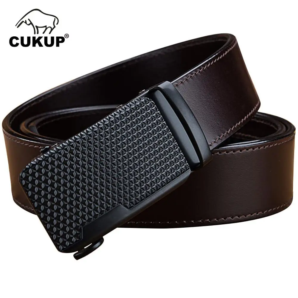 

CUKUP 2018 New Design Pure Cow Leather Belts Luxury Automatic Mens Belt for Jeans Formal Casual Western Accessories Men NCK647