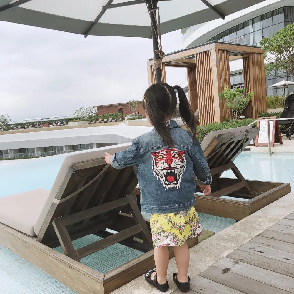 

Kids Denim Jacket Embroidered Denim Coat Clothing Spring Summer Fashion 2-7Y Children Jacket