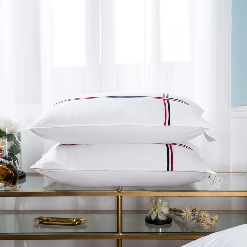 

48*74cm White Color Flat Rectangle shape Goose/Duck Down Pillows Down-proof Cotton fabric Bedding Soft Pillow