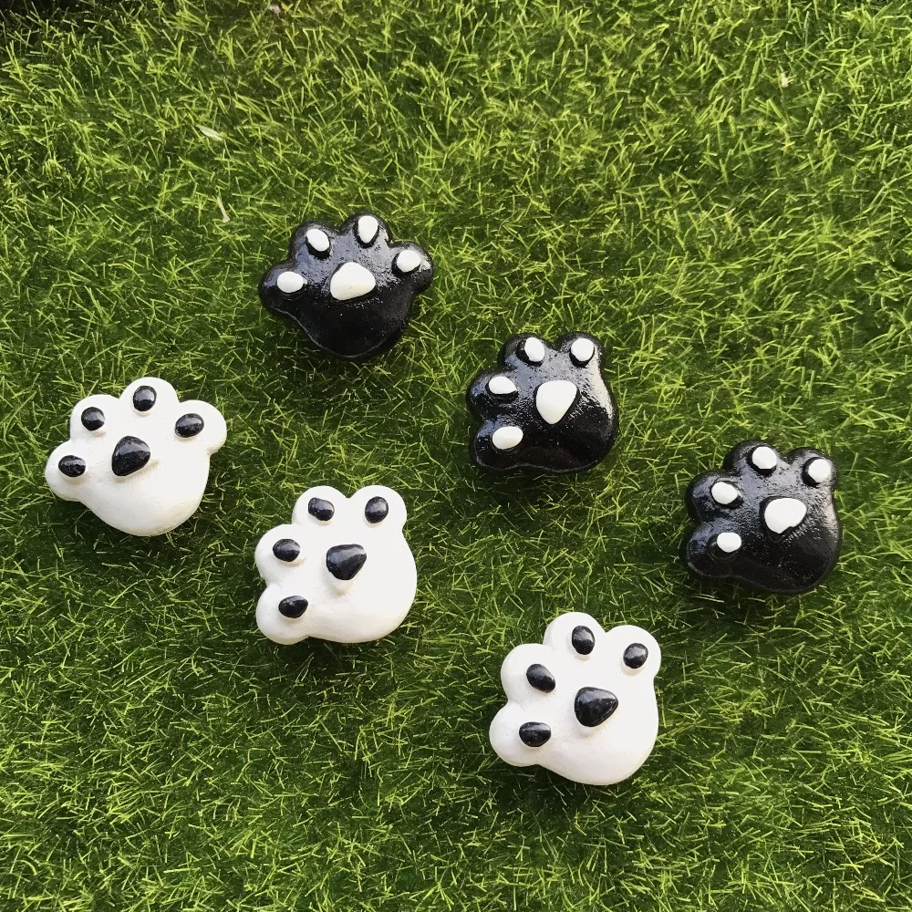 

Free Shipping 10pcs/lot kawaii flat back resin puppy paw Convex circular Hair Bow Center DIY Phone Decoration Decoden