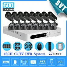 TEATE 16CH CCTV DVR system with 16pcs 600tvl video surveillance system security camera kit 16 channel 1tb hdd SK-217