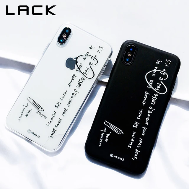 lack artistic letter print phone case for iphone x case funny love letter on phone