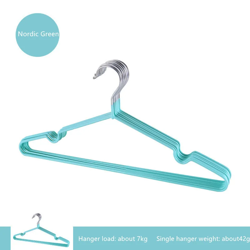 Aprince нержавеющая сталь без следа Dip пластиковая вешалка для одежды 10 шт. Бытовая Нескользящая сушилка - Цвет: Nprdic Green