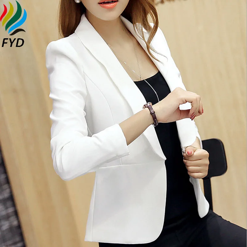 2017 Spring Ladies Blazer Solid Long Sleeve Formal Jacket