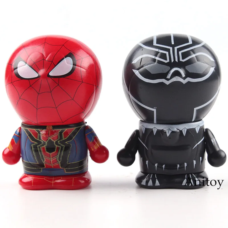 

Variarts Doraemon Cosplay Spiderman & Black Panther Cute Mini Collectable Figure PVC Anime Figure Collectible Model Toy 7.5cm