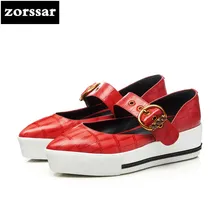{Zorssar}/ г. Новые модные женские туфли на плоской платформе повседневная Летняя женская обувь на плоской подошве с острым носком женская обувь на платформе