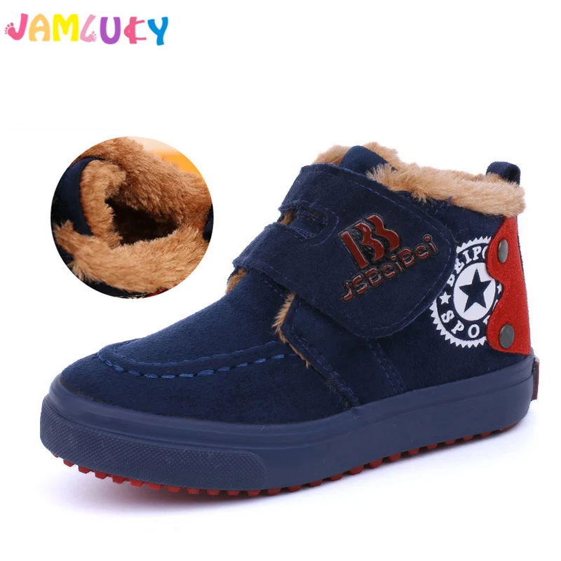 Online Los zapatos de los niños invierno B zapatillas de deporte rebaño de felpa caliente casuales zapatos de goma Anti Slip niños zapatos de invierno para los niños las niñas