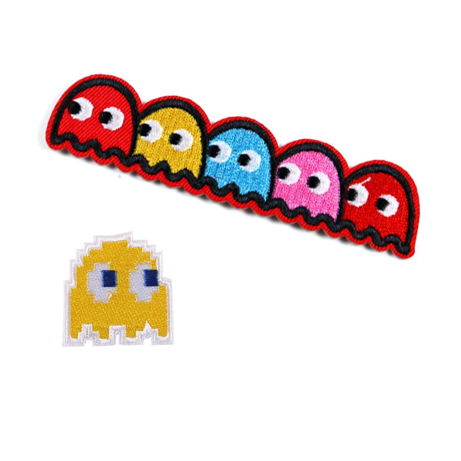 

Pac-Man Pacman Game Cosplay Embroidery Patch Applique Garment Iron on Patch Funky Retro 80s Game Patch