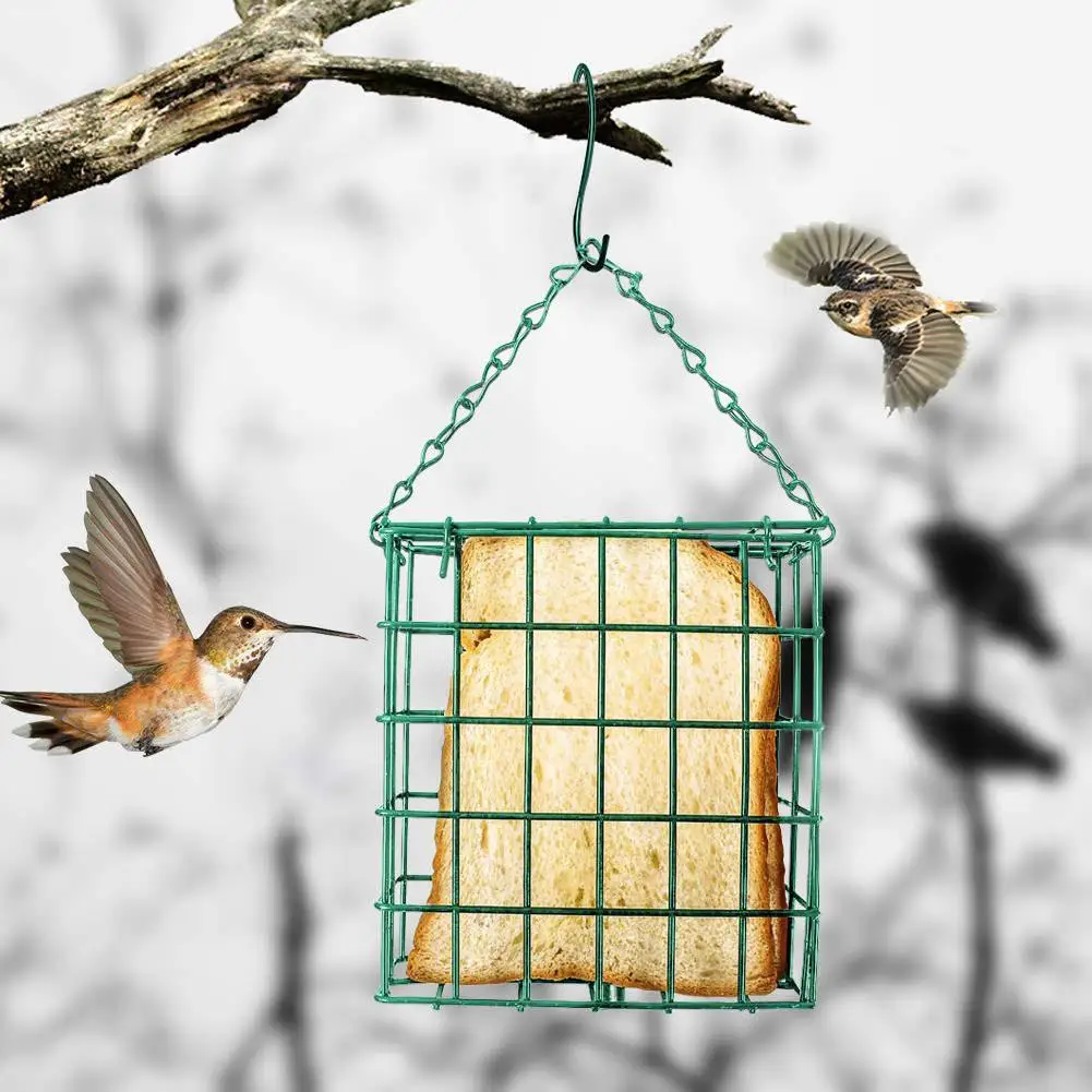 

Green Square Bread Block Bird Feeder Outdoor Bird Food Device Suet Feeder Bird Cage Quick Delivery