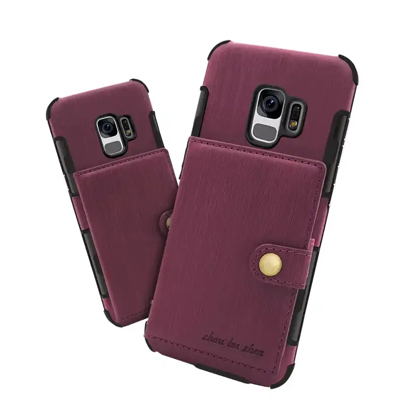 Кожаный чехол кошелек из натуральной кожи с откидной крышкой для Galaxy S9 S8 Plus note8 A3 A5