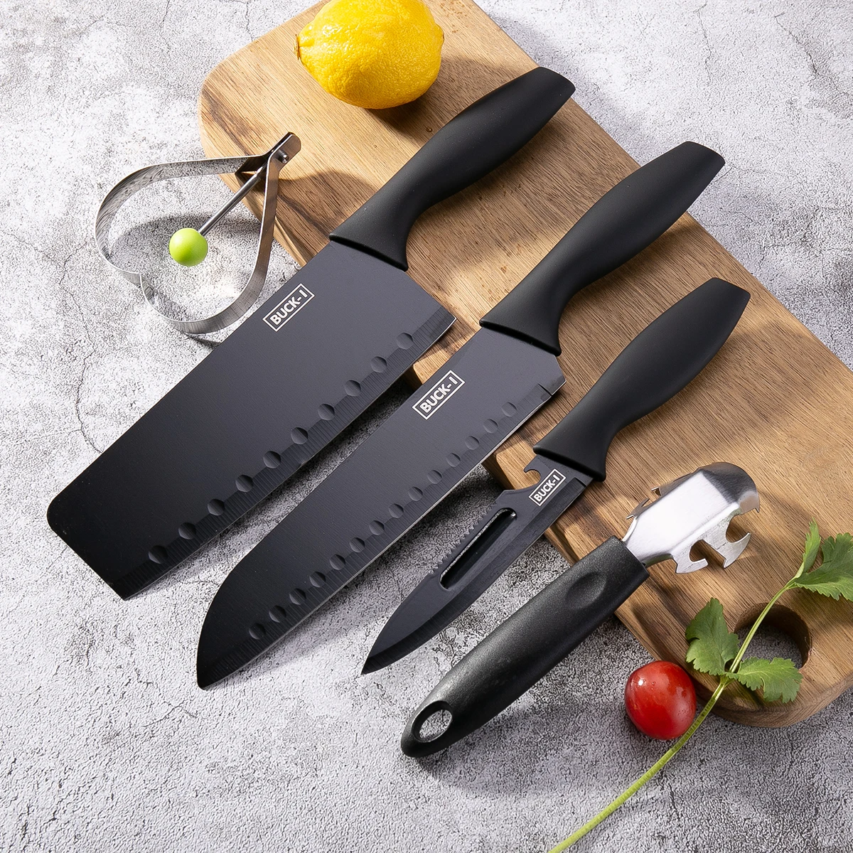 5 шт. набор кухонных ножей из нержавеющей стали лезвия наборы шеф Santoku утилита для